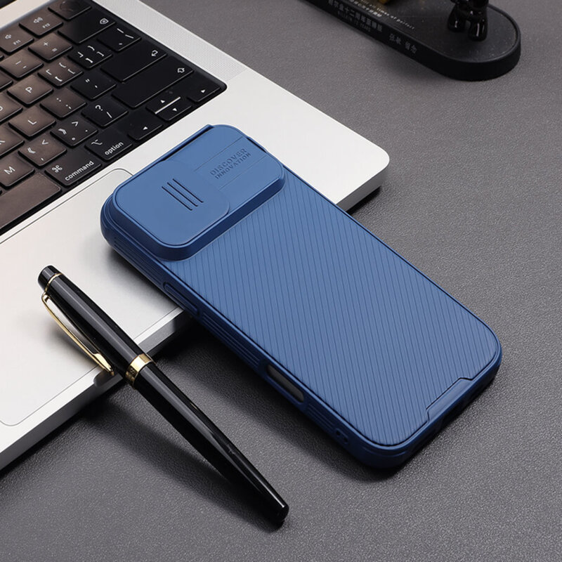 Husa iPhone 16 Pro Max Nillkin CamShield Pro Magnetic, albastru