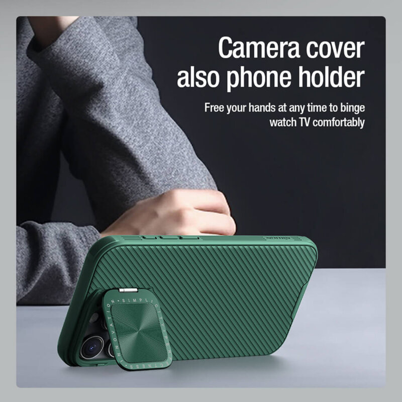 Husa iPhone 16 Pro Max Nillkin CamShield Prop, verde