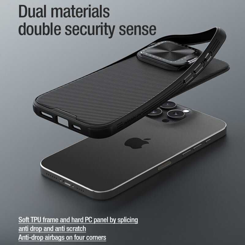 Husa iPhone 16 Pro Max Nillkin CamShield Prop, negru