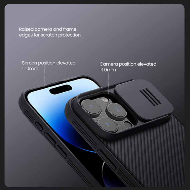 Husa iPhone 16 Pro Max Nillkin CamShield Pro, albastru