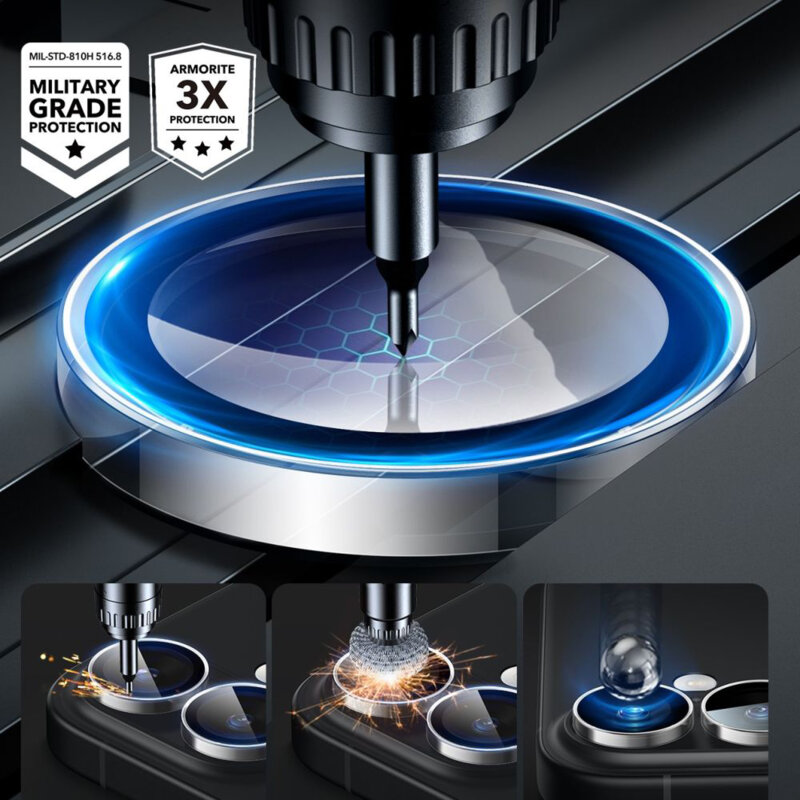 Folie sticla camera iPhone 16 Plus ESR Armorite Camera Lens Protectors, transparenta