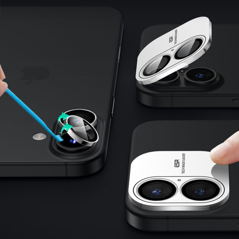 Folie sticla camera iPhone 16 Plus ESR Armorite Camera Lens Protectors, transparenta