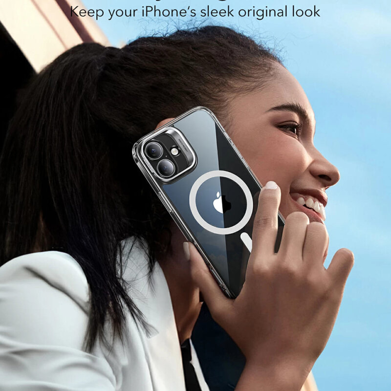 Husa iPhone 16 Plus ESR Classic Hybrid HaloLock Kickstand, transparenta