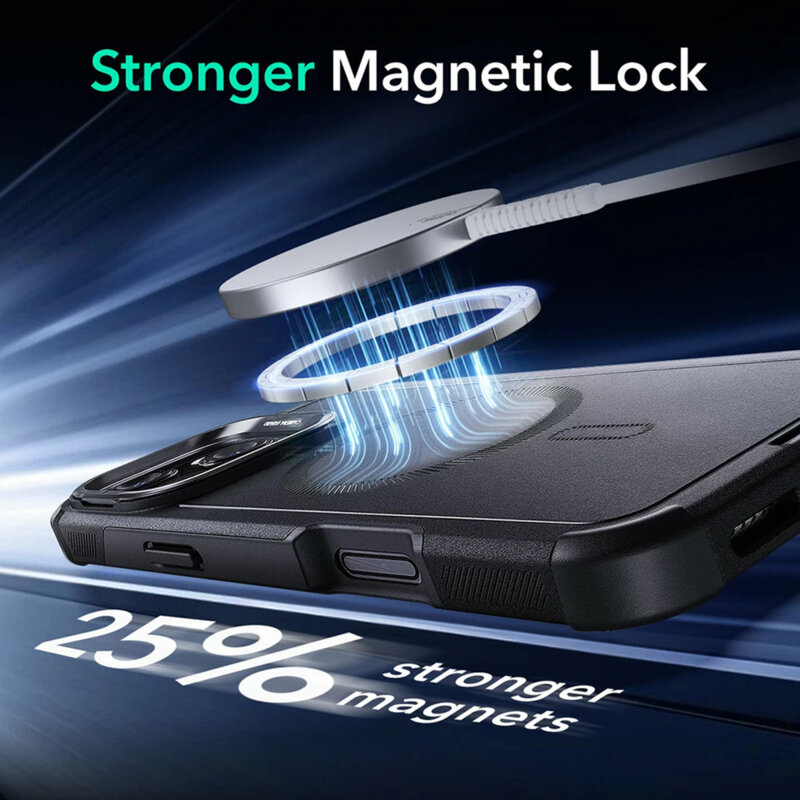 Husa iPhone 16 Pro Max ESR Cyber Armor Kickstand, gri
