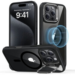 Husa iPhone 16 Pro Max ESR Classic Hybrid HaloLock Kickstand, negru/transparenta