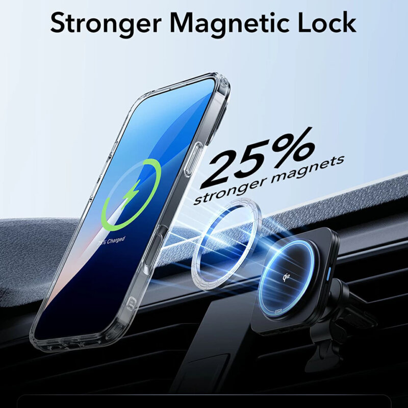 Husa iPhone 16 Pro Max ESR Classic Hybrid HaloLock Kickstand, negru/transparenta