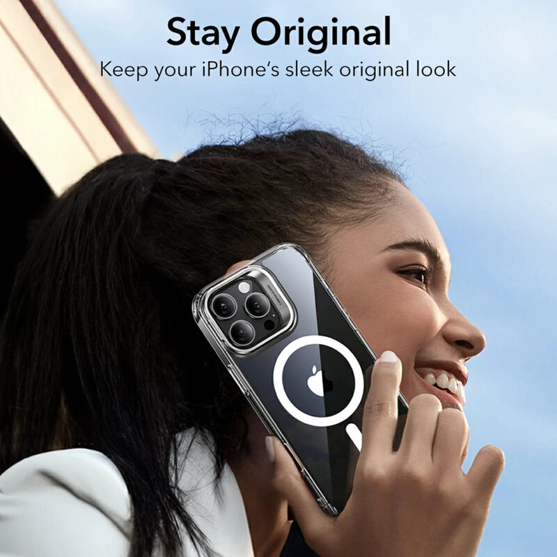 Husa iPhone 16 Pro ESR Classic Hybrid HaloLock Kickstand, transparenta