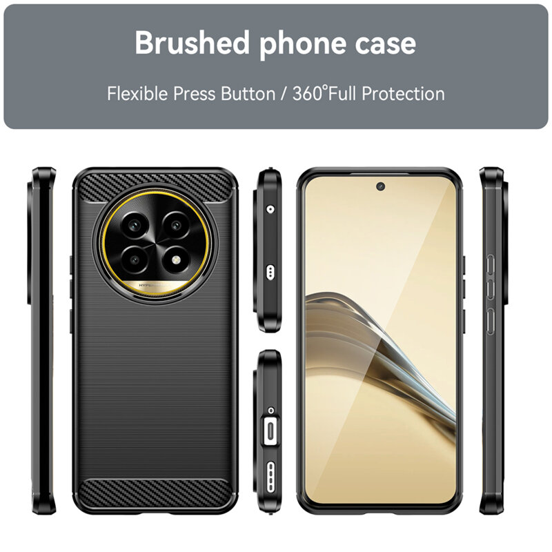 Husa Realme 13 Pro Techsuit Carbon Silicone, negru