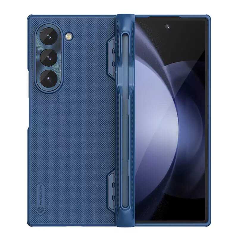 Husa Samsung Galaxy Z Fold6 Nillkin Super Frosted Shield Pen, albastru