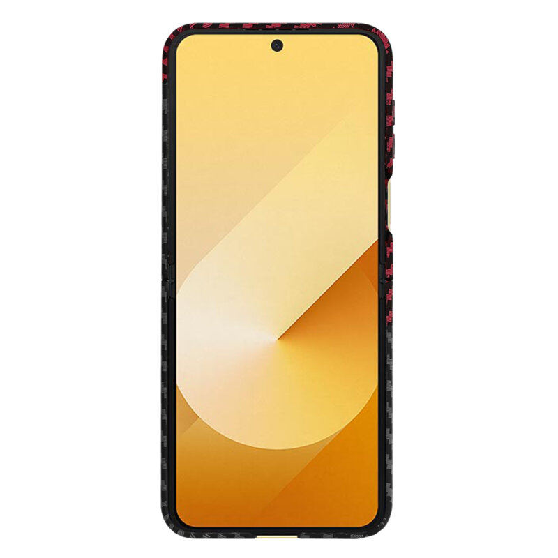 Husa Samsung Galaxy Z Flip6 Techsuit Carbonite FiberShell, rosu inchis