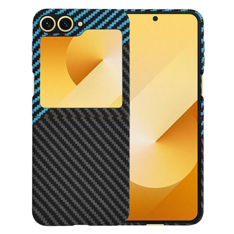 Husa Samsung Galaxy Z Flip6 Techsuit Carbonite FiberShell, bleu
