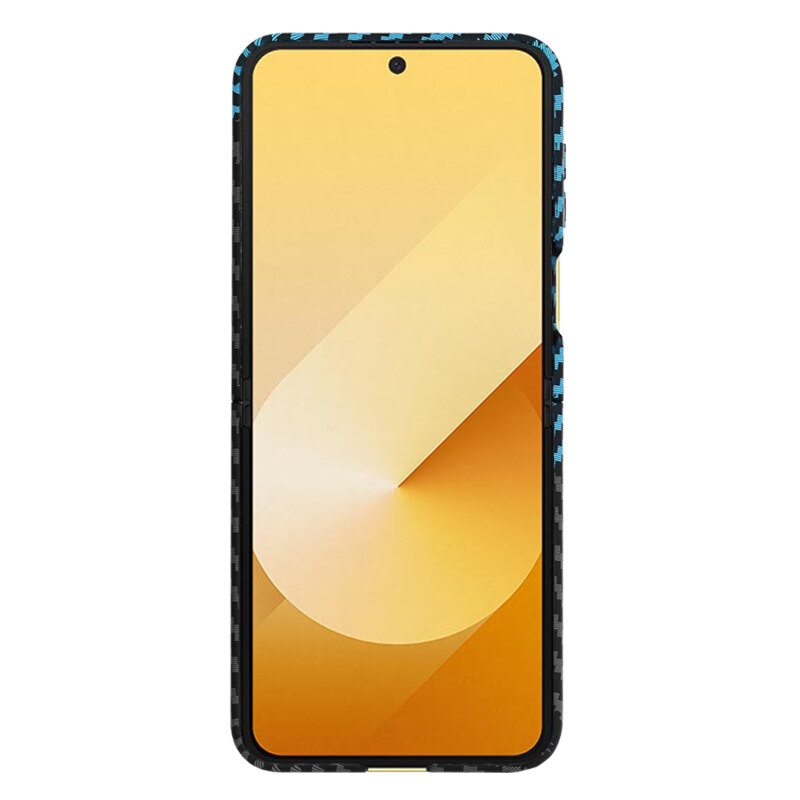 Husa Samsung Galaxy Z Flip6 Techsuit Carbonite FiberShell, bleu