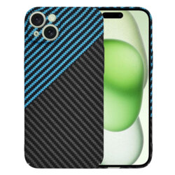 Husa iPhone 15 Plus Techsuit Carbonite FiberShell, bleu