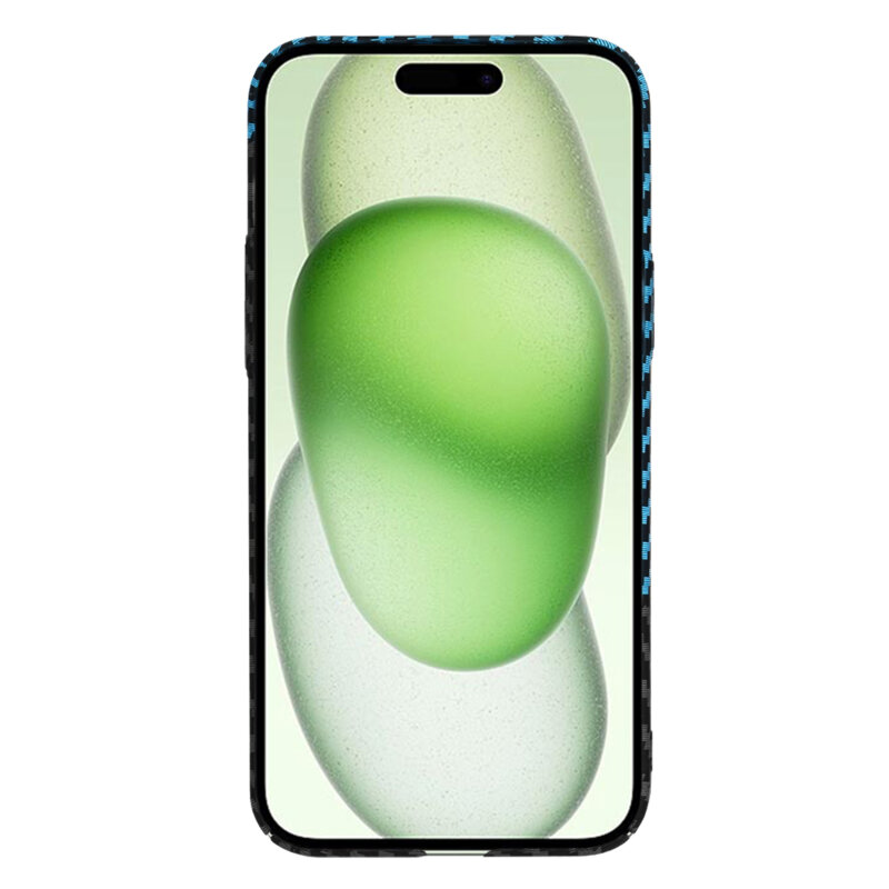 Husa iPhone 15 Plus Techsuit Carbonite FiberShell, bleu