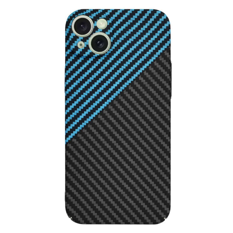 Husa iPhone 15 Plus Techsuit Carbonite FiberShell, bleu
