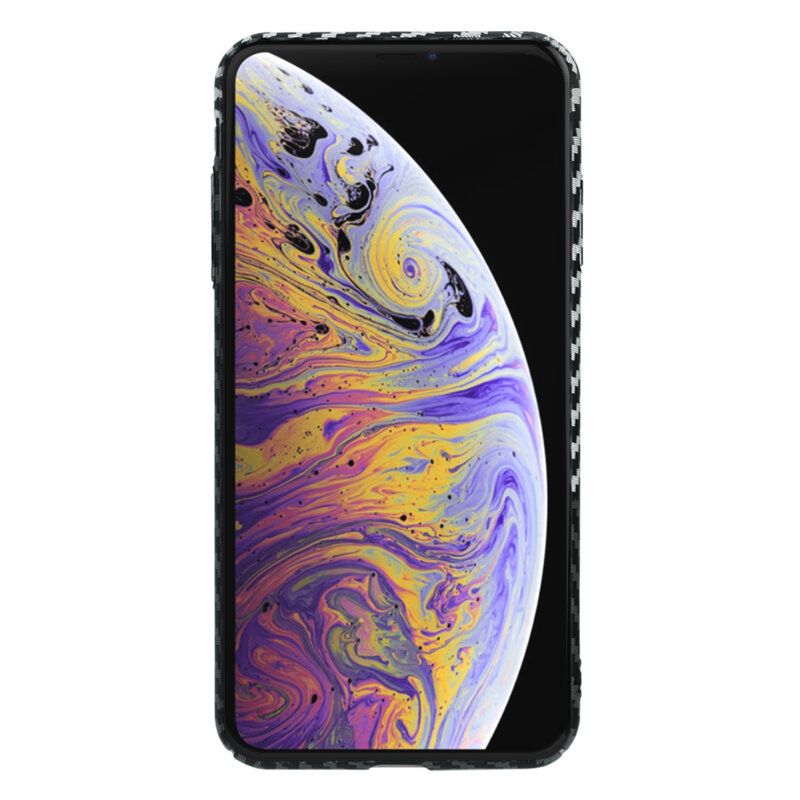 Husa iPhone XS Max Techsuit Carbonite FiberShell, gri