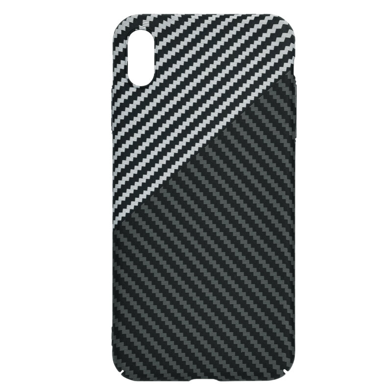 Husa iPhone XS Max Techsuit Carbonite FiberShell, gri