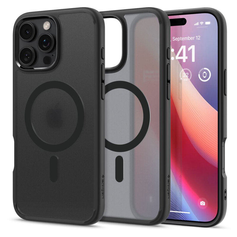 Husa iPhone 16 Pro Spigen Ultra Hybrid MagSafe, negru rost