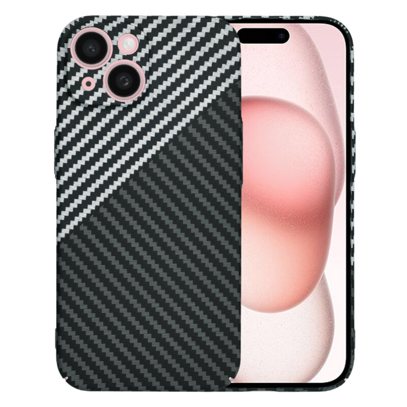 Husa iPhone 15 Techsuit Carbonite FiberShell, gri