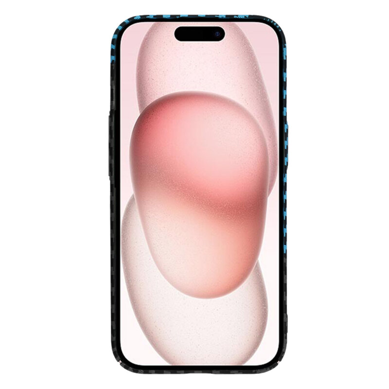 Husa iPhone 15 Techsuit Carbonite FiberShell, bleu