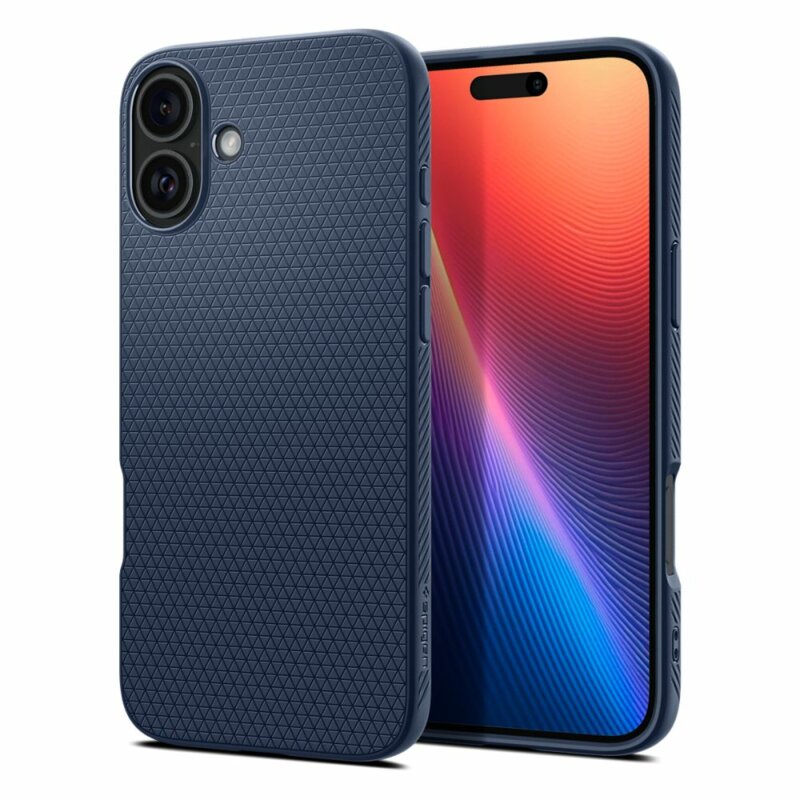Husa iPhone 16 Spigen Liquid Air, bleumarin
