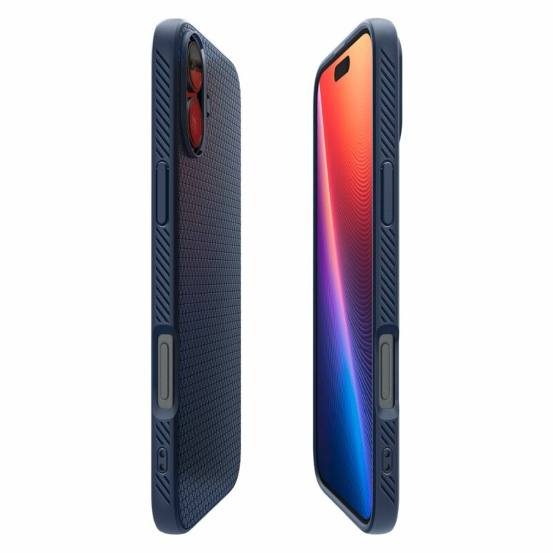Husa iPhone 16 Spigen Liquid Air, bleumarin