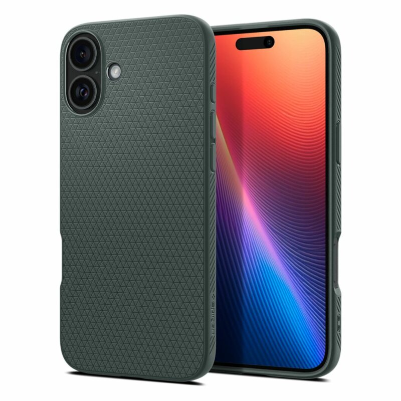 Husa iPhone 16 Spigen Liquid Air, verde