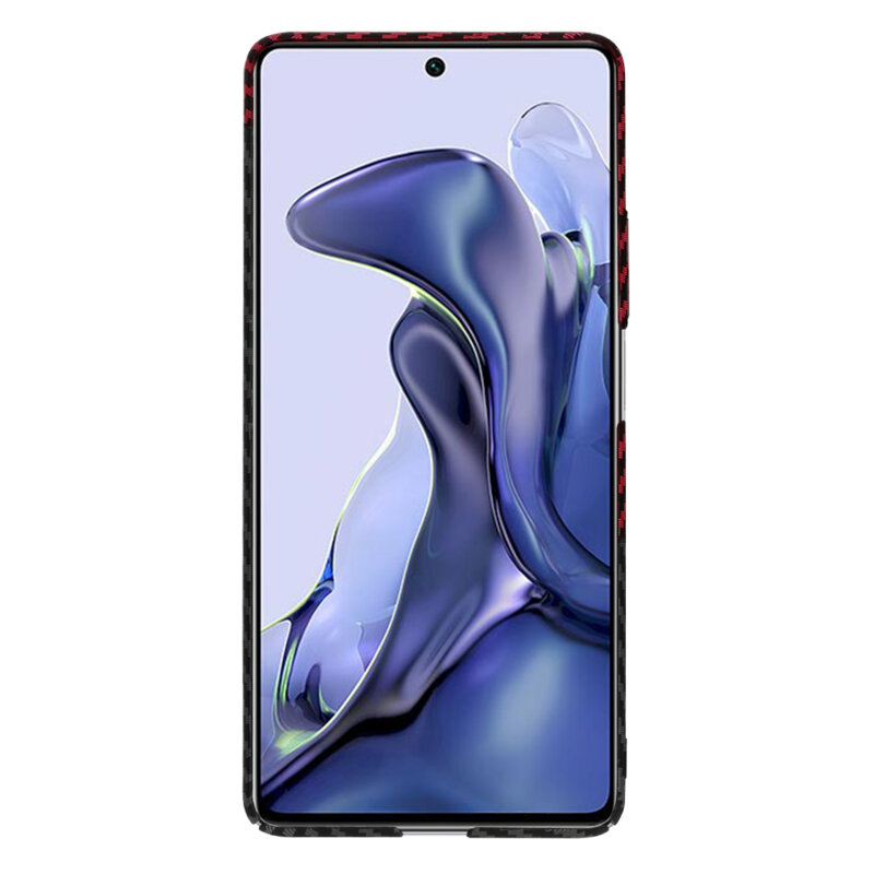 Husa Xiaomi 11T Techsuit Carbonite FiberShell, rosu inchis