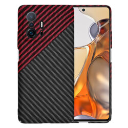 Husa Xiaomi 11T Pro Techsuit Carbonite FiberShell, rosu inchis
