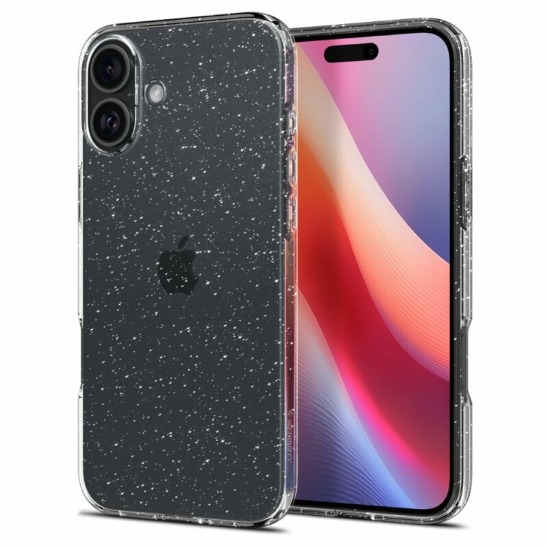 Husa iPhone 16 Spigen Liquid Crystal Glitter, Crystal Quartz