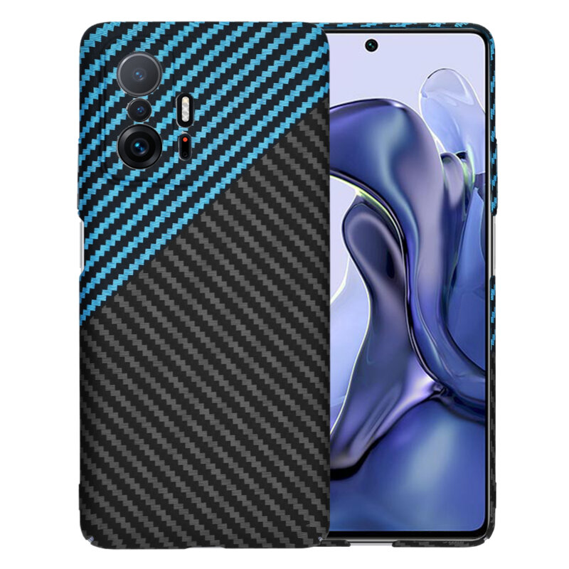 Husa Xiaomi 11T Techsuit Carbonite FiberShell, bleu