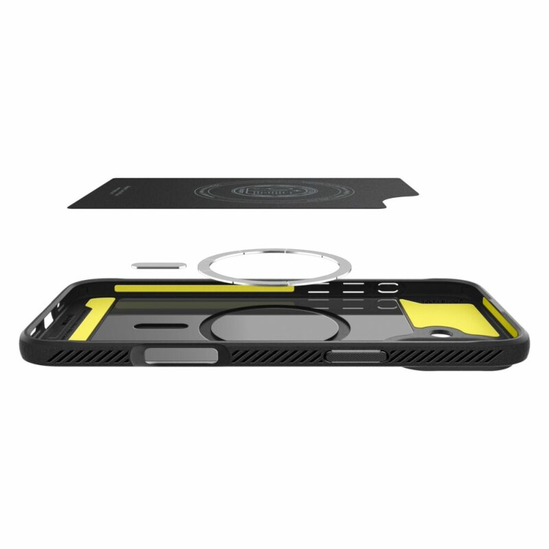 Husa iPhone 16 Spigen Rugged Armor MagSafe, negru