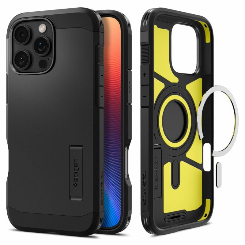 Husa iPhone 16 Pro Max Spigen Tough Armor MagSafe, negru