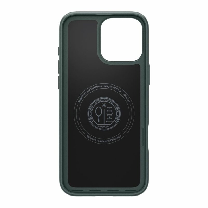 Husa iPhone 16 Pro Max Spigen Thin Fit MagSafe, verde inchis
