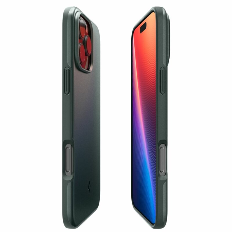 Husa iPhone 16 Pro Max Spigen Thin Fit MagSafe, verde inchis
