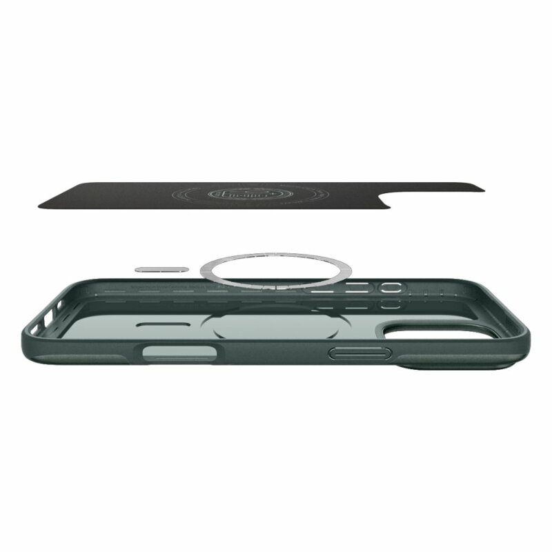 Husa iPhone 16 Pro Max Spigen Thin Fit MagSafe, verde inchis