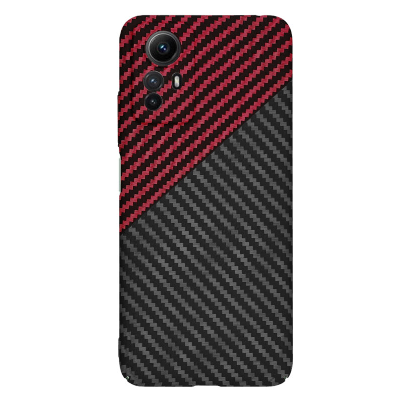 Husa Xiaomi Redmi Note 12S Techsuit Carbonite FiberShell, rosu inchis