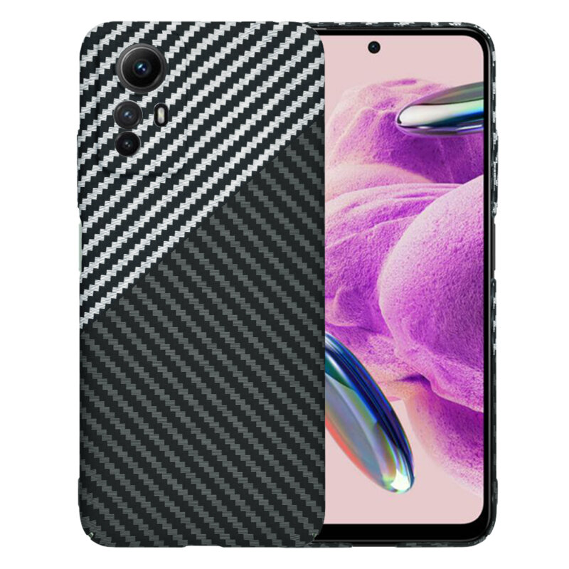 Husa Xiaomi Redmi Note 12S Techsuit Carbonite FiberShell, gri