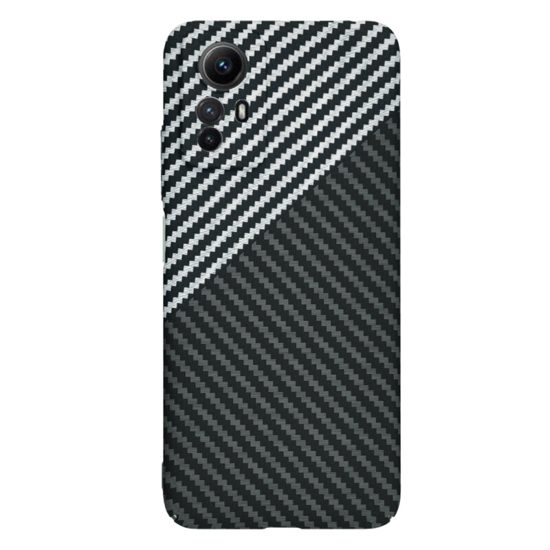 Husa Xiaomi Redmi Note 12S Techsuit Carbonite FiberShell, gri