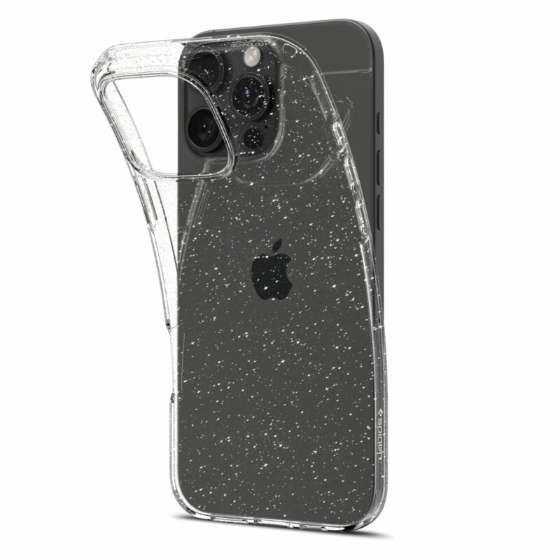 Husa iPhone 16 Pro Spigen Liquid Crystal Glitter, Crystal Quartz