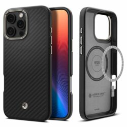 Husa iPhone 16 Pro Max Spigen Enzo Aramid MagSafe, desert titanium