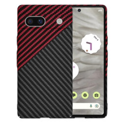 Husa Google Pixel 7a Techsuit Carbonite FiberShell, rosu inchis