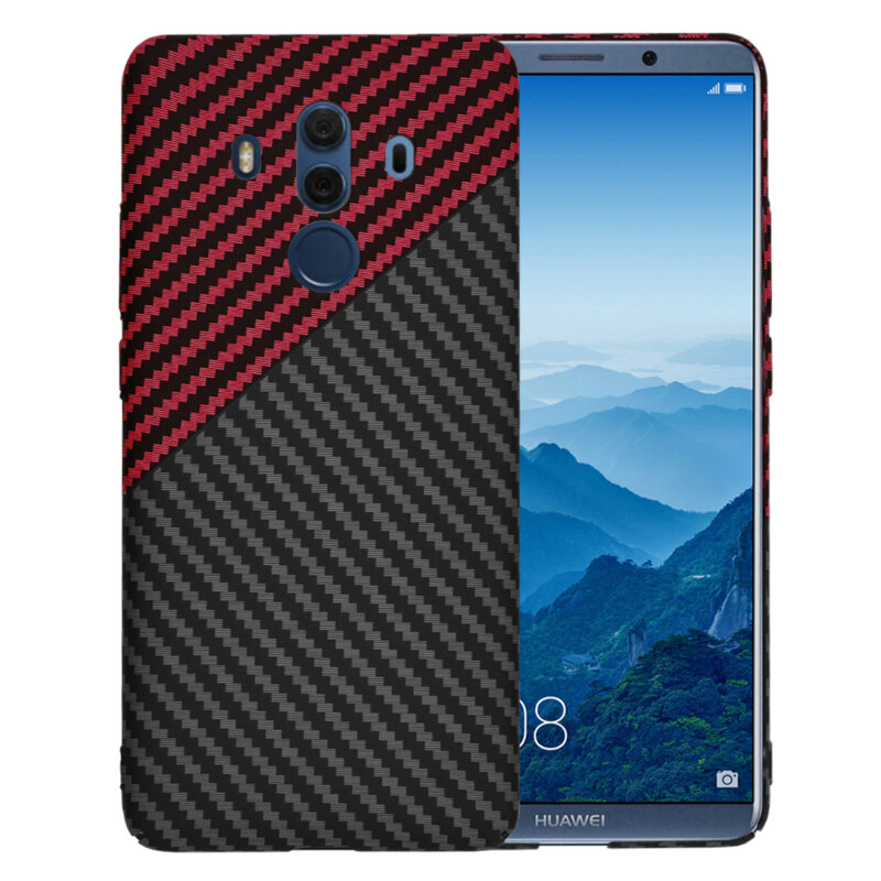 Husa Huawei Mate 10 Pro Techsuit Carbonite FiberShell, rosu inchis