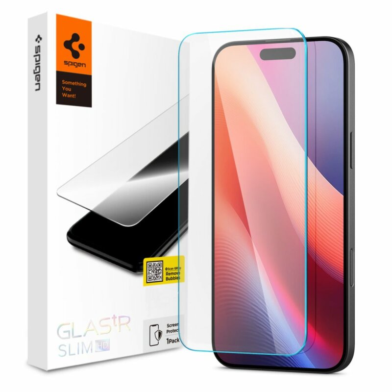 Folie iPhone 16 Spigen Glas.tR Slim, transparenta