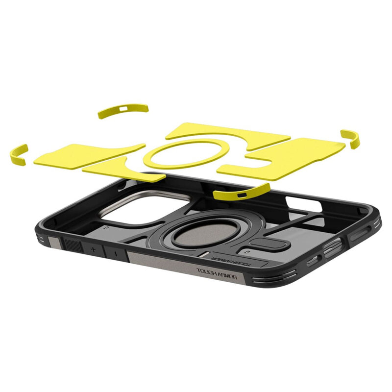 Husa iPhone 16 Pro Spigen Tough Armor MagSafe, cenusiu