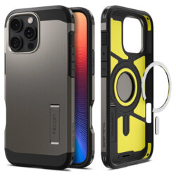 Husa iPhone 16 Pro Max Spigen Tough Armor MagSafe, cenusiu