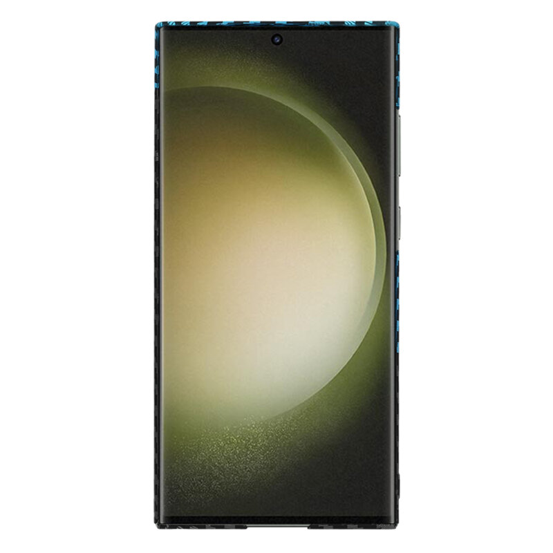 Husa Samsung Galaxy S23 Ultra Techsuit Carbonite FiberShell, bleu