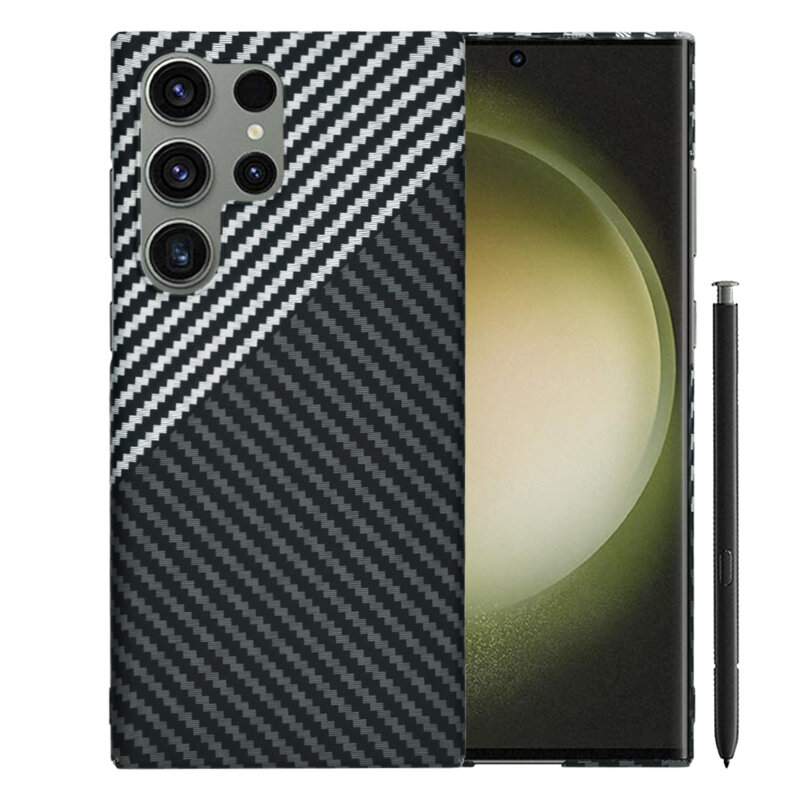Husa Samsung Galaxy S23 Ultra Techsuit Carbonite FiberShell, gri