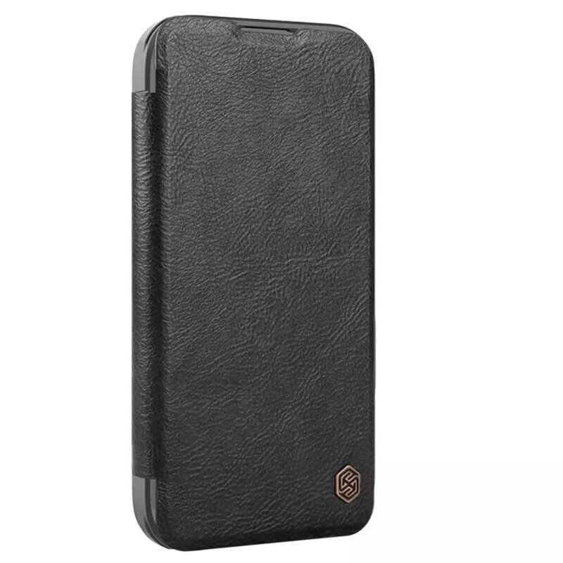 Husa iPhone 16 Nillkin Qin Prop Leather, negru