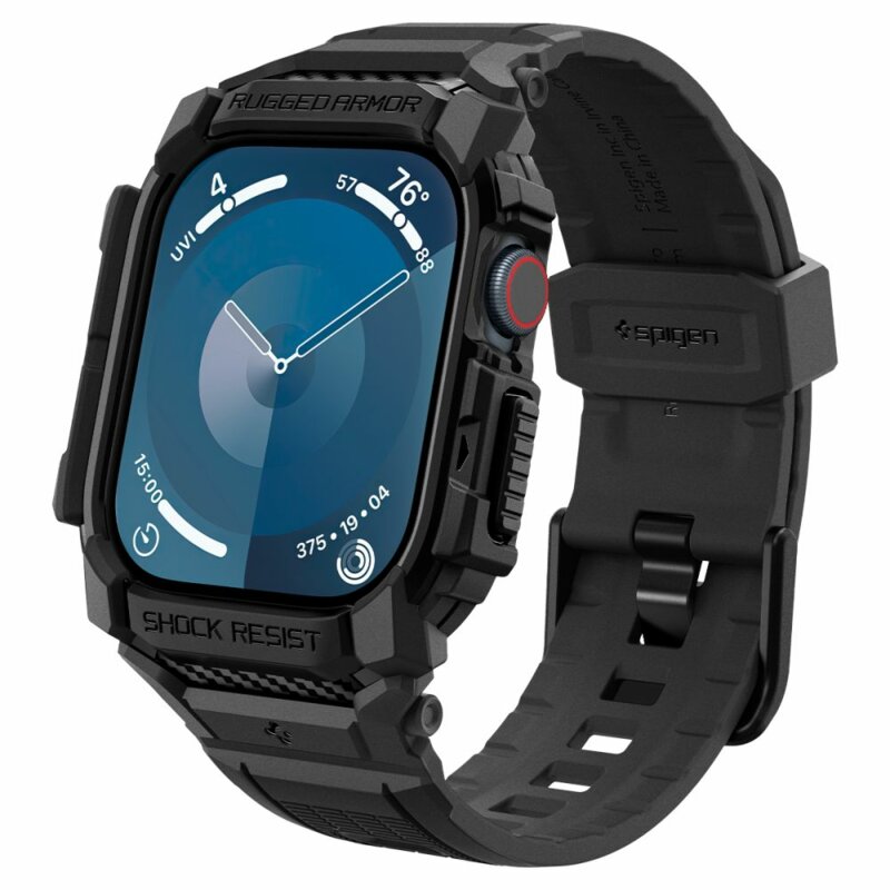 [Pachet husa + curea] Apple Watch 10 42mm Spigen Rugged Armor Pro, negru